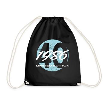 40e anniversaire 1986 cadeau pour hommes et femmes - Sac de sport léger - noir - Devant