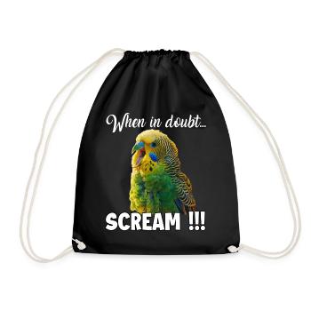 Cadeaux créatifs Bird Friends Perruche - Sac de sport léger - noir - Devant
