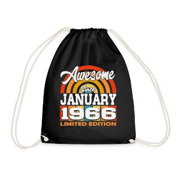 Janvier-1966-Vintage-Né-Anniversaire-Rétro -- - Sac de sport léger - noir - Devant