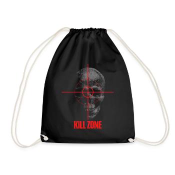 Sportshooter Softair Gaming Kill Zone Skull Gamer - Turnbeutel - Schwarz - Vorne