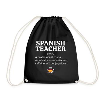 Définition de l’enseignant d’espagnol - Café & conjugaison - Sac de sport léger - noir - Devant