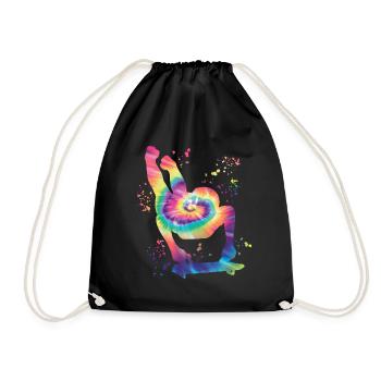 Skeleton Bobsleigh Winter Sports Sled - Drawstring Bag - black - Front