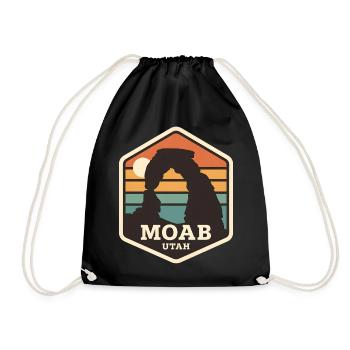Arche du désert de Moab, Utah, coucher de soleil rétro - Sac de sport léger - noir - Devant
