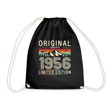 70e anniversaire Original janvier Né en 1956 - Sac de sport léger - noir - Devant