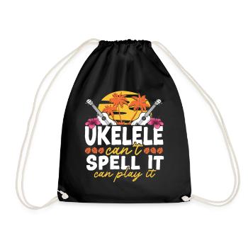 Hawaiian Ukulele Uke Ukulele Can't - Turnbeutel - Schwarz - Vorne