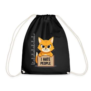 Griesgrämige Katze I Hate People Polizeifoto - Turnbeutel - Schwarz - Vorne