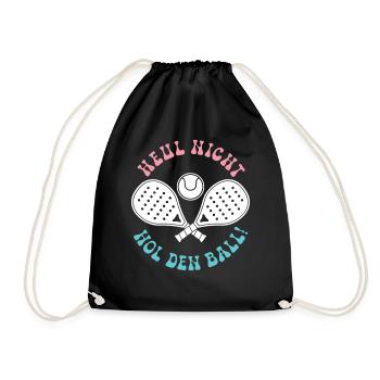 Padel game: DON'T CRY, GET THE BALL! Fun - Drawstring Bag - black - Front