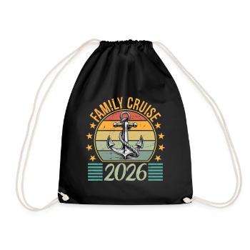 Family Cruise 2026 Summer Vacation - Drawstring Bag - black - Front