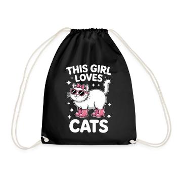 Katzen Spruch Lustiges Katzen Geschenk - Turnbeutel - Schwarz - Vorne