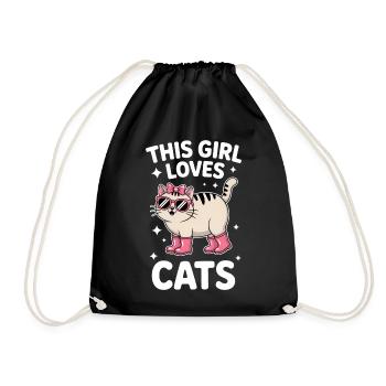 Katzen Spruch Lustiges Katzen Geschenk - Turnbeutel - Schwarz - Vorne
