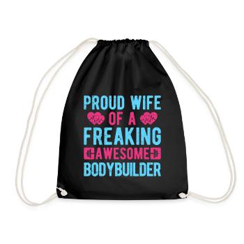 Motivation en forme : Fière épouse d’un bodybuilder cadeau - Sac de sport léger - noir - Devant