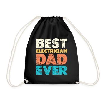 Best Electrician Dad – Best Dad Ever - Drawstring Bag - black - Front