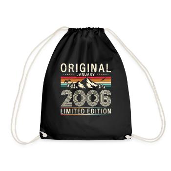 20th Birthday Original January Volume 2006 - Drawstring Bag - black - Front