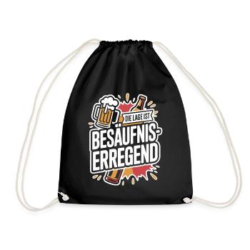 The location is drunken booze party beer - Drawstring Bag - black - Front
