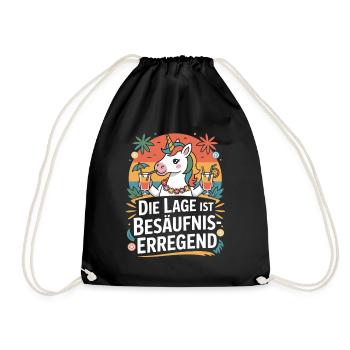 The location is drunken booze party beer - Drawstring Bag - black - Front