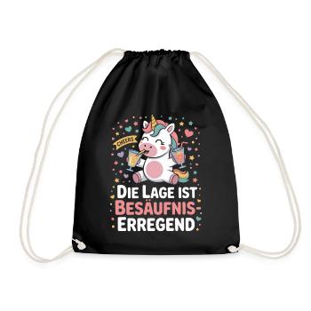 The location is drunken booze party beer - Drawstring Bag - black - Front