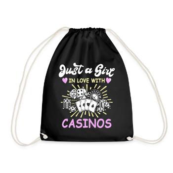 Casino Spieler Gambling - Turnbeutel - Schwarz - Vorne