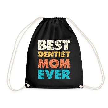 Best Dentist Mom - Drawstring Bag - black - Front