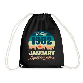 Anniversaire Janvier 1982 Cadeau Vintage Limited - Sac de sport léger - noir - Devant
