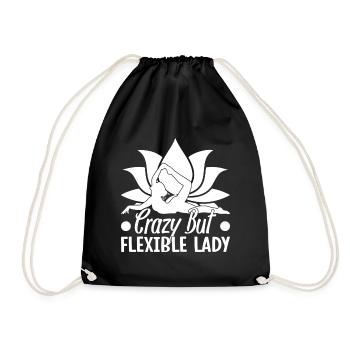 Pilates Enthusiasts Crazy But Flexible Lady - Drawstring Bag - black - Front