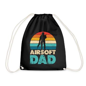 Airsoft Dad Retro Sunset Silhouette - Drawstring Bag - black - Front