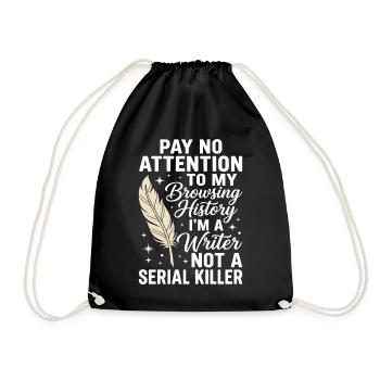 Cool Writer Author Journalist Writing Poetry - Drawstring Bag - black - Front