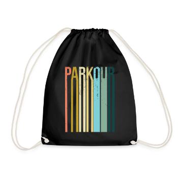 Parkour Retro Vintage - Drawstring Bag - black - Front