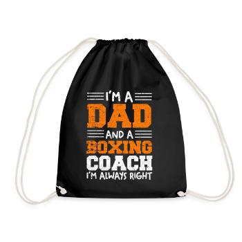 Dad und Boxing Coach – Immer Richtig - Turnbeutel - Schwarz - Vorne