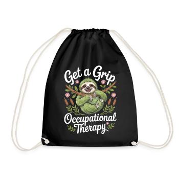Get a Grip Occupational Therapy Sloth - Drawstring Bag - black - Front