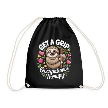 Get a Grip: Occupational Therapy Sloth - Turnbeutel - Schwarz - Vorne