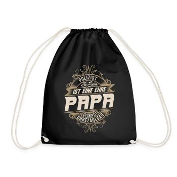 Policeman Dad - Drawstring Bag - black - Front