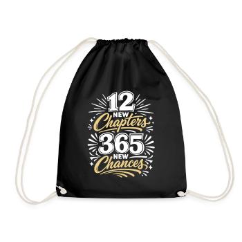 12 new chapters, 365 new chances | good intentions - Drawstring Bag - black - Front