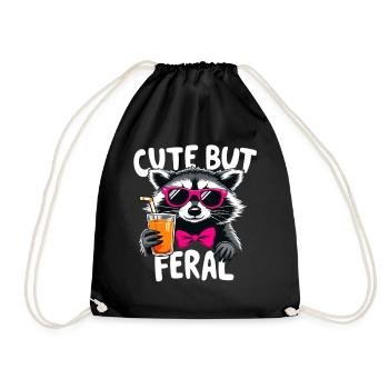 Un raton laveur doux mais sauvage - Sac de sport léger - noir - Devant