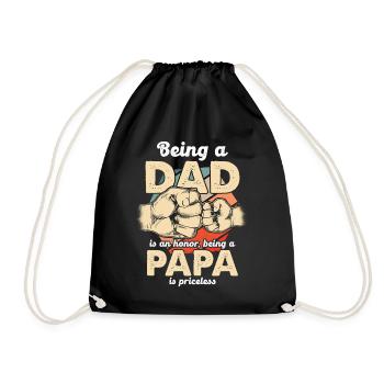 Being a father: Dad is priceless - Drawstring Bag - black - Front
