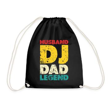 Husband DJ Dad Legend - Drawstring Bag - black - Front