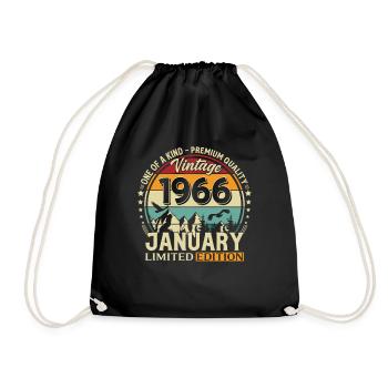196660e anniversaire Millésime janvier 1966 - Sac de sport léger - noir - Devant