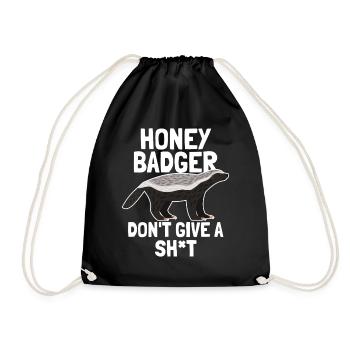 Honey Badger Give A Shit - Drawstring Bag - black - Front