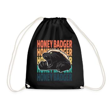 Honey Badger Retro Vintage - Turnbeutel - Schwarz - Vorne