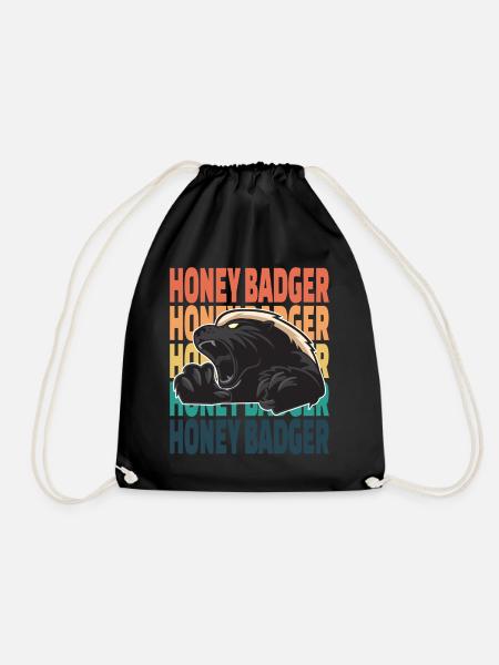 Honey Badger Retro Vintage - Turnbeutel - Schwarz