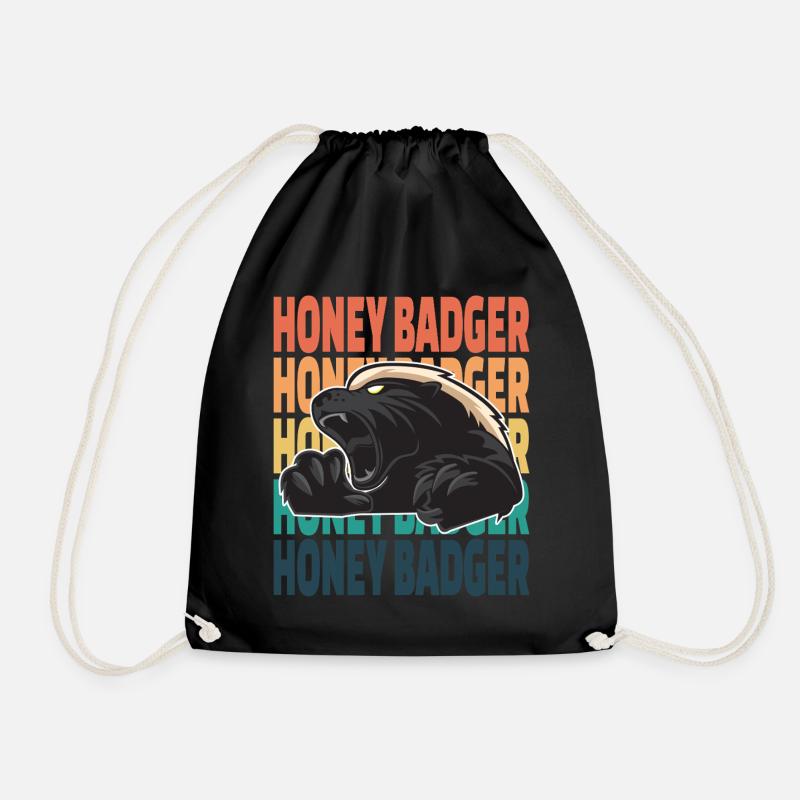 Honey Badger Retro Vintage - Turnbeutel - Schwarz