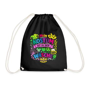 Shrovetide - Carnival - Costume Replacement - Saying - Drawstring Bag - black - Front