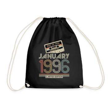 Legendary since January 1996, Retro, Geburtstag - Turnbeutel - Schwarz - Vorne