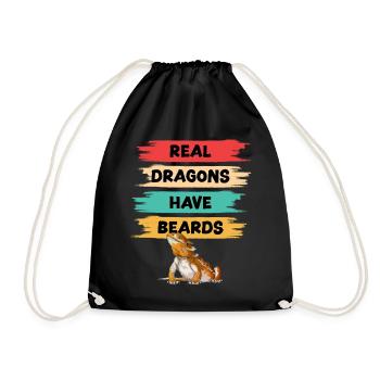 Real Dragons Have Beards - Drawstring Bag - black - Front