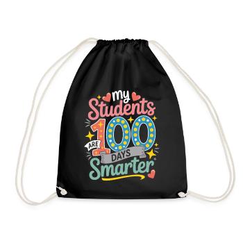 100 Tage Schlauer: Meine Schüler - Turnbeutel - Schwarz - Vorne