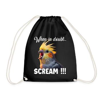 Drôle de T de calopsitte, mème de l’oiseau hurlant - Sac de sport léger - noir - Devant