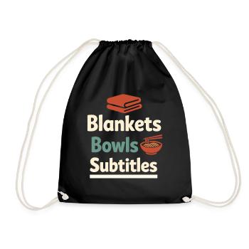 Anime introvert Weeb couch potato - Drawstring Bag - black - Front