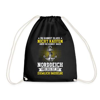 Nordsee KANNST GLÜCK NICHT KAUFEN ABER NACH - Turnbeutel - Schwarz - Vorne