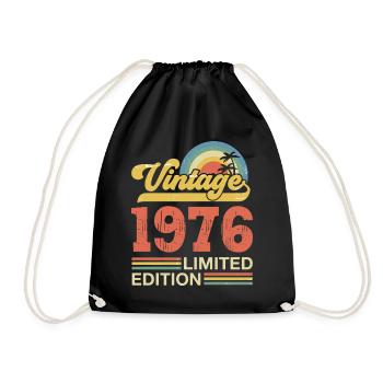 Vintage Jubiläumsgeschenk von 1976 - Turnbeutel - Schwarz - Vorne
