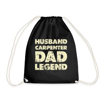 Husband Dad Legend Carpenter - Drawstring Bag - black - Front