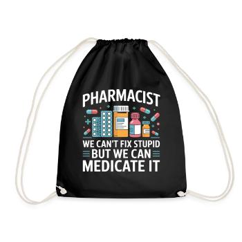 Pharmacist saying: Medicate It - Drawstring Bag - black - Front